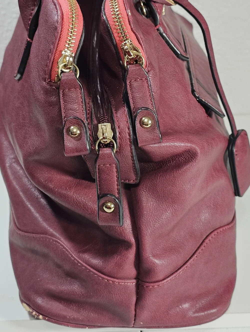 London Fog satchel Maroon Faux-leather